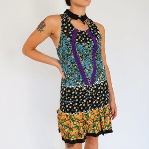 Coach Floral Front Placket Dress Sleeveless Women Size XS 100% Silk